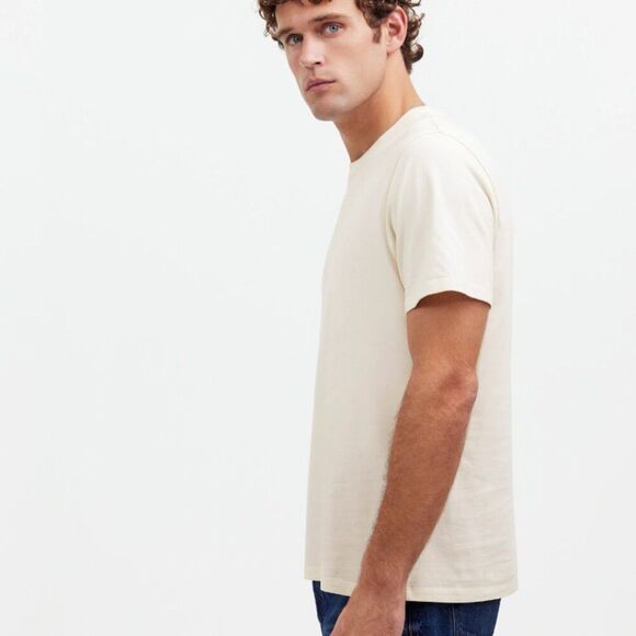 Madewell NM162 Cream Garment-Dyed All day Crewneck Tee Medium NWT - Picture 2 of 10